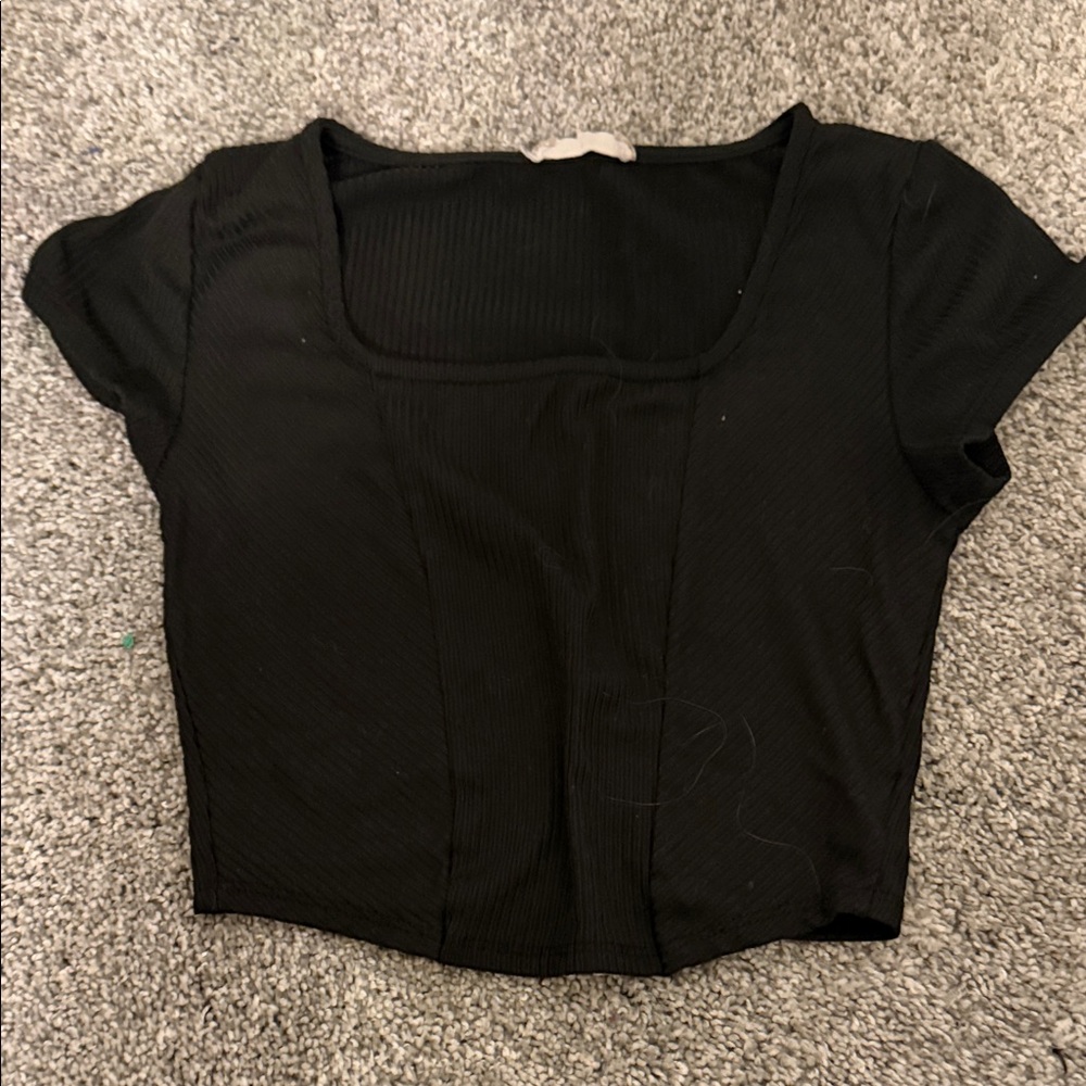 Black Ribbed Women's Top